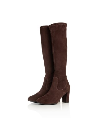 All-New Lydia Extra-Wide Fit Knee High Boots - Brown Suede Just In